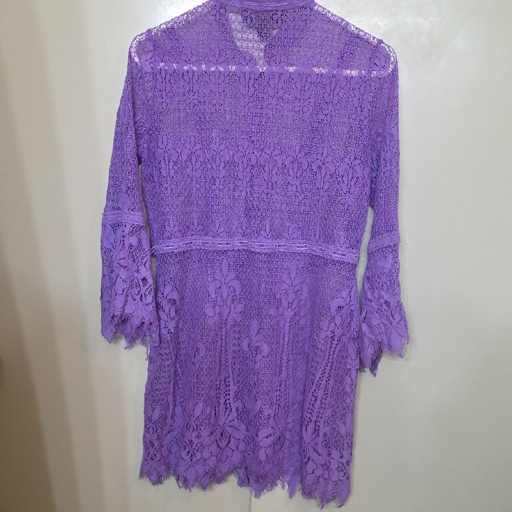 Colleen Lopez Purple Lace Robe - Picture 4 of 6